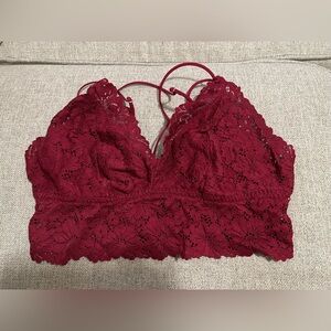 Maroon CrissCross back bralette PINK